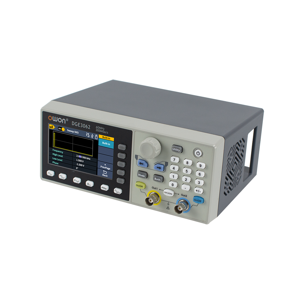 OWON DGE3000シリーズ 任意波形・ファンクション・ジェネレータ 30MHz、2ch