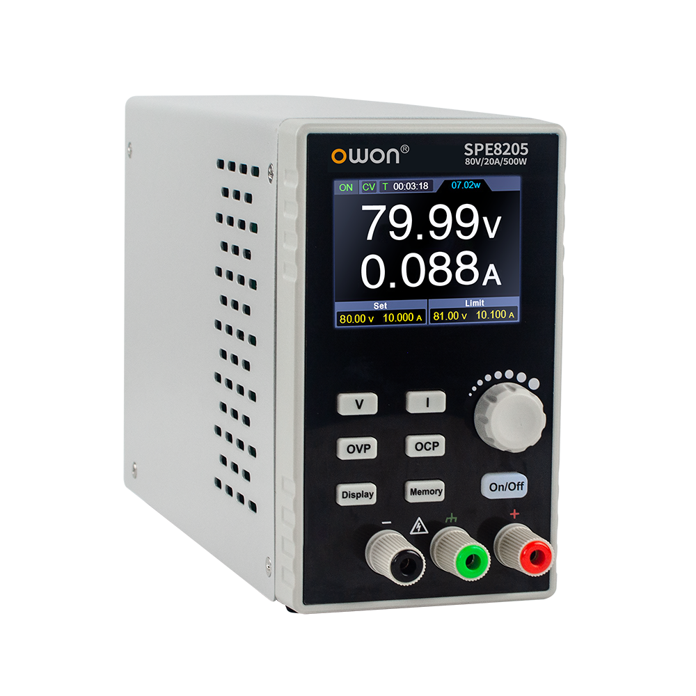 OWON SPEシリーズ プログラマブル直流電源 1ch、80V/20A、500W