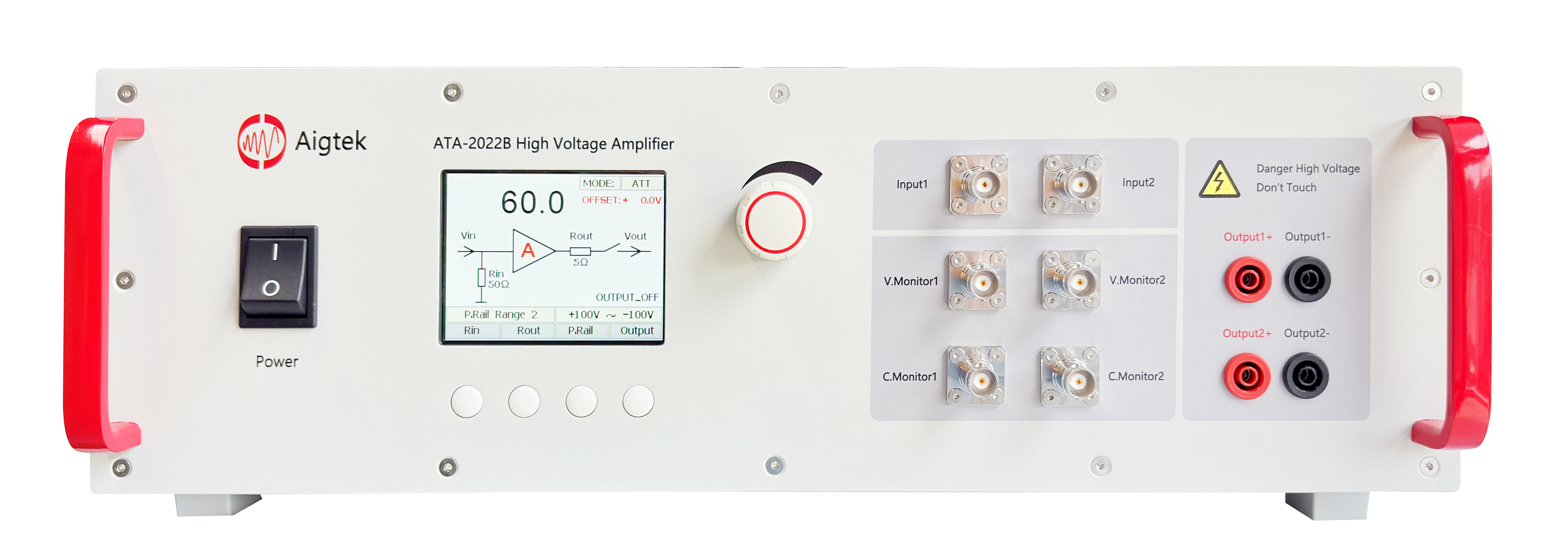 Aigtek ATA-2000シリーズ 高電圧アンプ 200Vp-p、50Wp、2ch