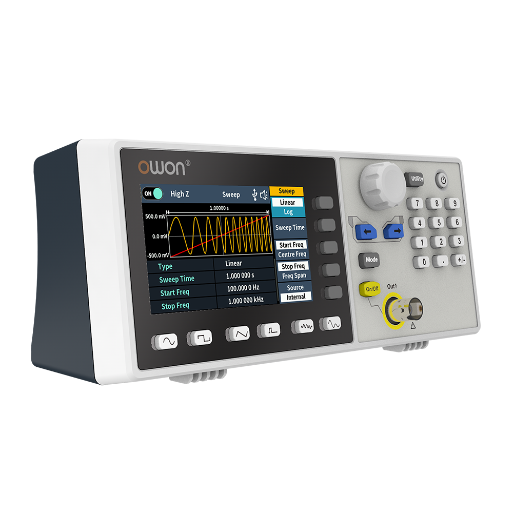 OWON DGE1000シリーズ 任意波形・ファンクション・ジェネレータ 60MHz、1ch
