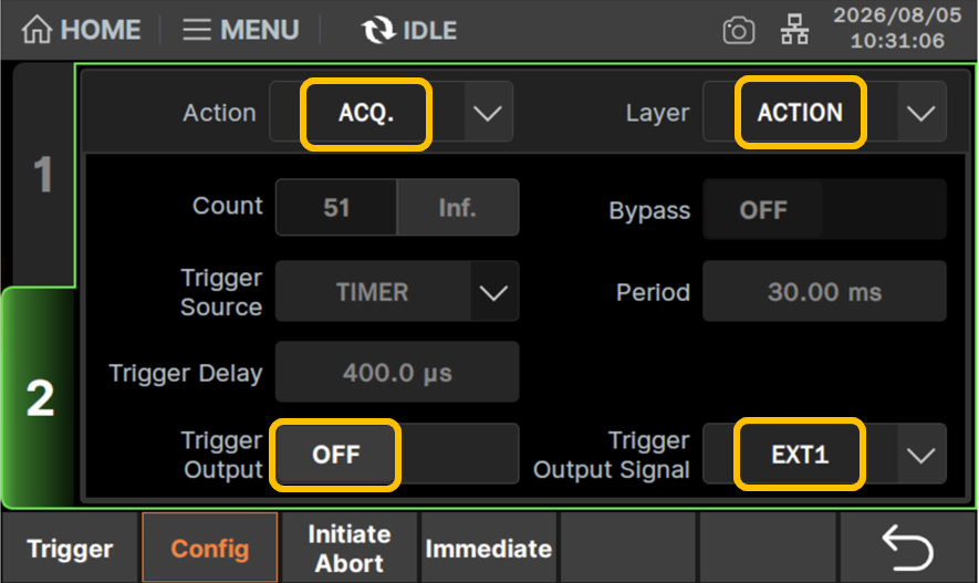 Layer:ACTION、Action:ACQ