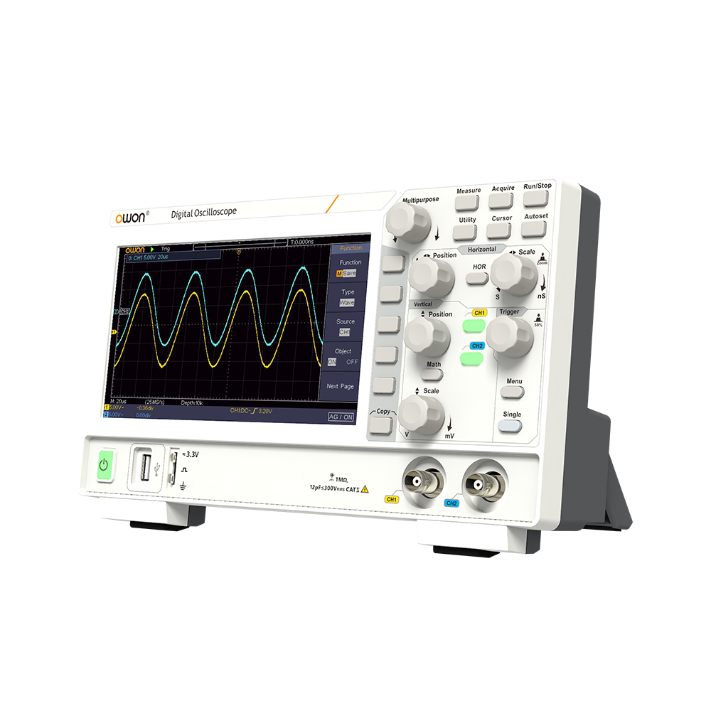 OWON SDS3000シリーズ オシロスコープ 100MHz、2ch