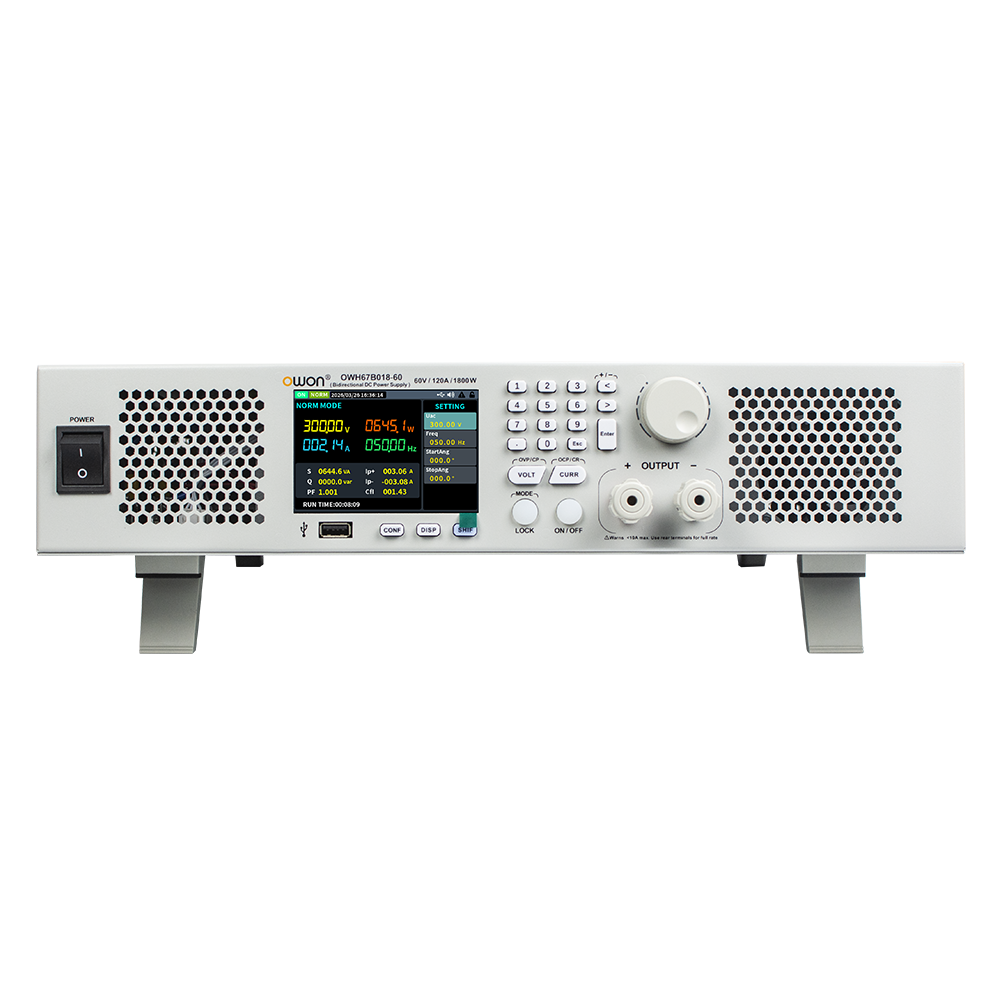 OWON OWH67Bシリーズ 双方向プログラマブル直流電源 1ch、60V/±120A、1.8kW