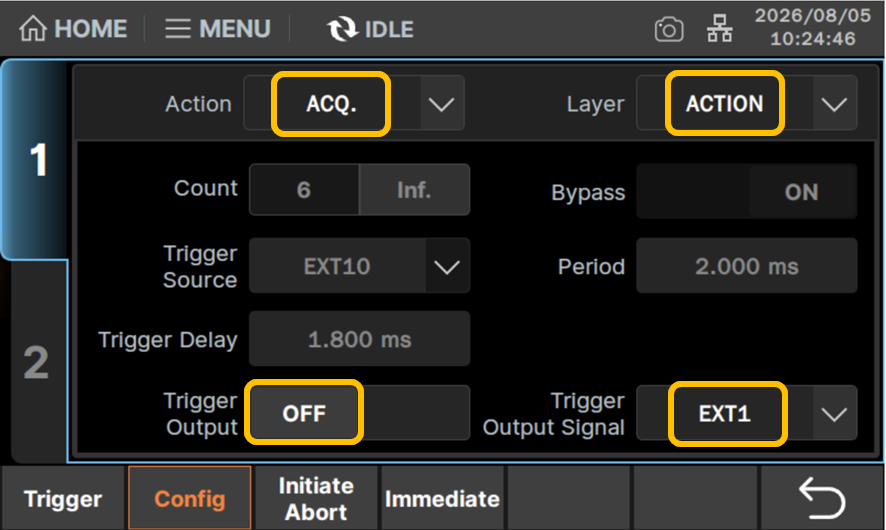 Layer:Action、Action:ACQに設定