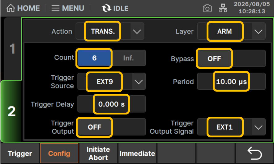 Layer:ARM、Action:TRANSに設定