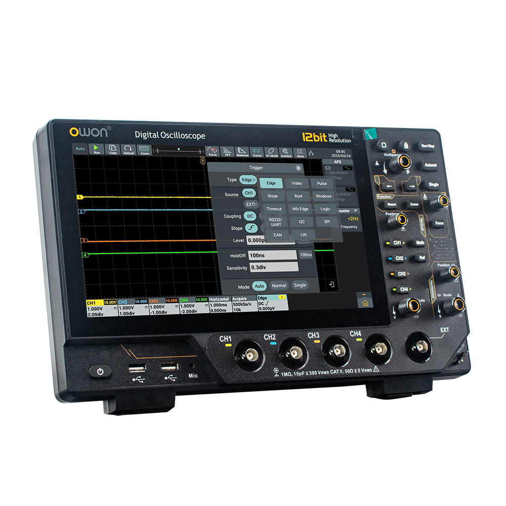 OWON ADS4000Aシリーズ オシロスコープ 125MHz、2ch、12bit