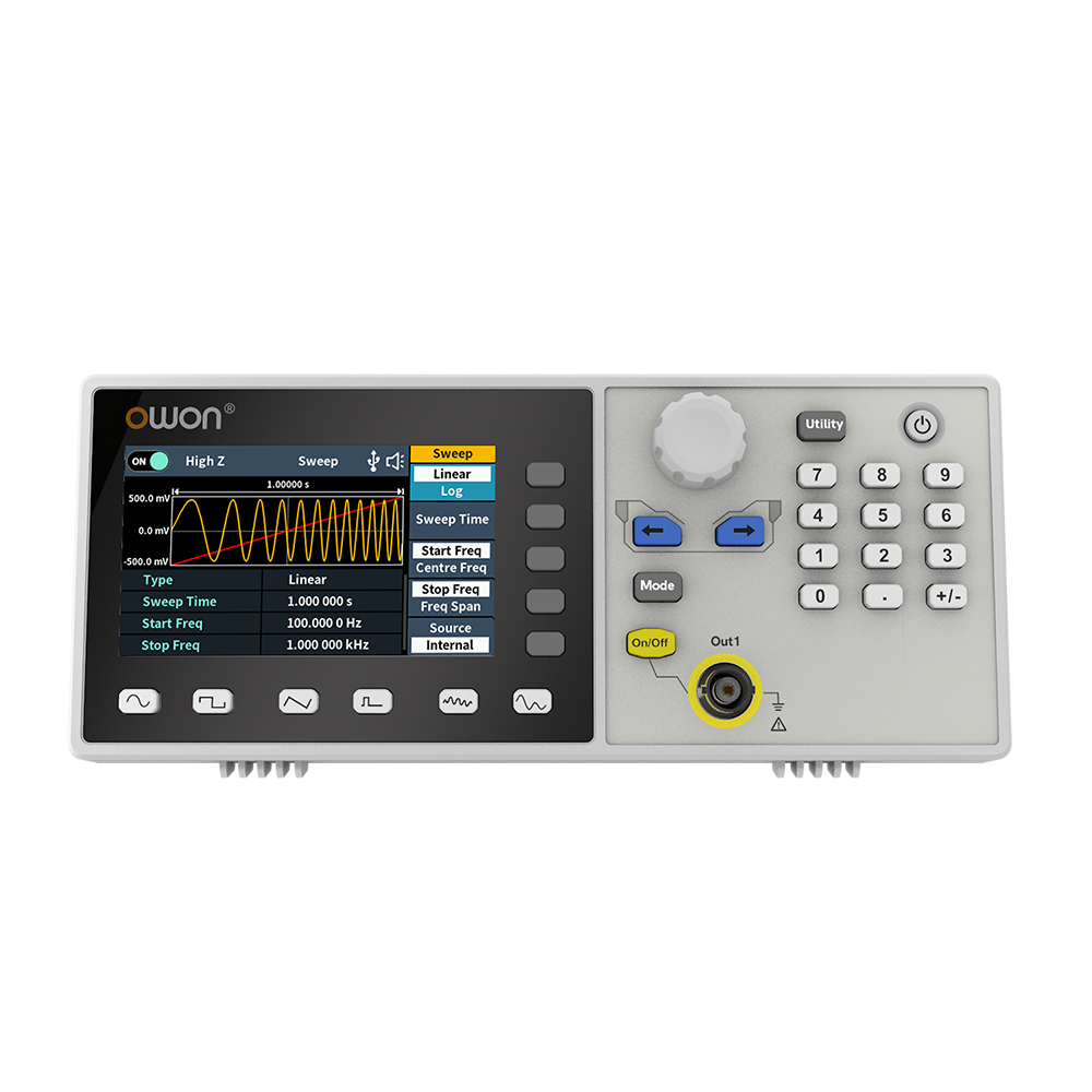 OWON DGE1000シリーズ 任意波形・ファンクション・ジェネレータ 60MHz、1ch